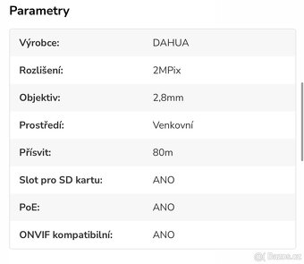 IP camera Dahua 2MP Nová - 6