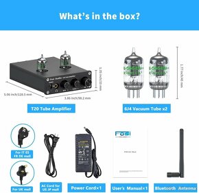 Elektronkový zesilovač 2x50W Fosi T20 Bluetooth - 6