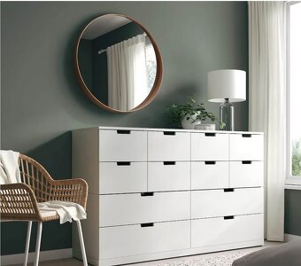 Moderní krásné nadčasové dřevěné zrcadlo IKEA - ořech 80 cm - 6