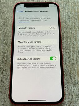 iPhone 12 mini - 128GB, červený, 100% baterie - 6