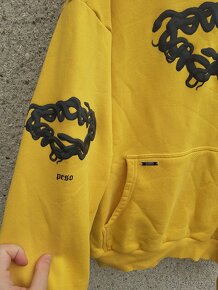 Vintage y2k mikina s kapucí hoodie Peso Saints Snake žlutá - 6