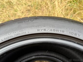 4x Letní pneu Dunlop Sport MAXX RT2 - 275/45 R19 XL - 90% - 6