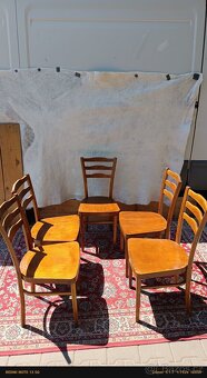 Pevné,dřevěné retro židle,5ks, ála CCCP - 6