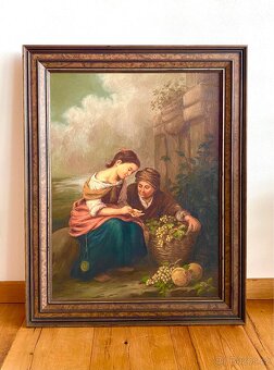 Starý krásný obraz, olejomalba - 6
