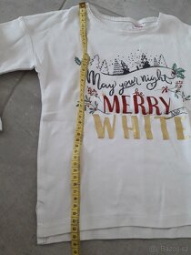 Zara dívčí bílé vánoční tričko jako nové vel 110 - 6