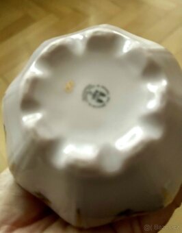 Hrnky bucláky růžový porcelán s vázičkou - 6