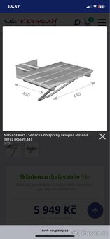 sedačka do sprchy sklopná, leštěna nerez NOVASERVIS - 6