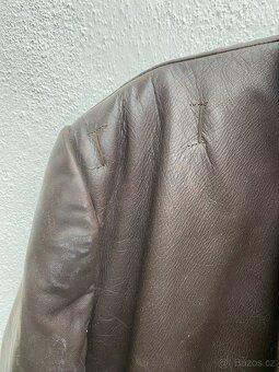 kabát starý kožený kabát moto kabát veterán stará uniforma - 6