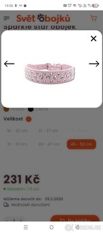 Obojek pro psa , růžový s kamínky - 6