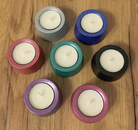 barevné betonové svícny na čajovou svíčku (7ks) - 6