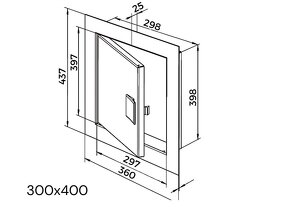 Revizní dvířka kovová s úchytem 300x400 - 6
