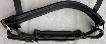 Uzdečka anglická černá s čelenkou s bílými krystaly + otěže - 6