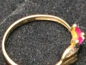 Zlaty damsky prsten Diamanty a td Punc 0,585 Rozmer 54 - 6