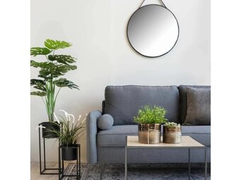 Černé kovové závěsné zrcadlo 60 cm - 6