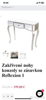 Konzolový zrcadlový stolek Reflections (toaletka) - 6