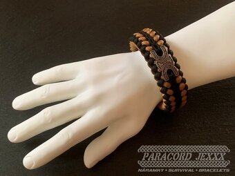 Paracord náramek (20 cm) black - coyote - 6