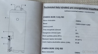 prodám PLYN.KOTEL (bojler) ENBRA 110 litrů - 6