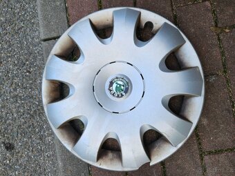 Letní pneu Dunlop, komplet kola plech Octavia, poklice Škoda - 6