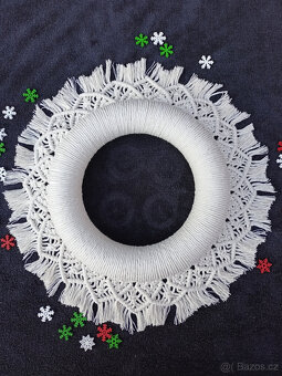Nádherný adventní věnec, macramé. Nový - 6