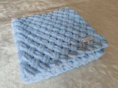 Pletená dětská deka svetlomodrá - 6