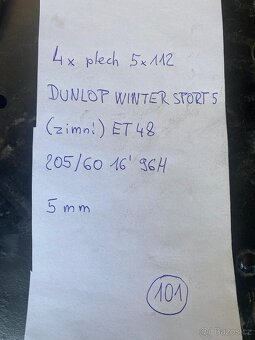 PLECH KOLA 205/60/16 96H ET48 - 5 X 112 ZIMNÍ Č. 101 - 6