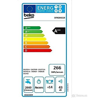 Prodám myčku Beko DFN 26421 W (60 cm) - 6