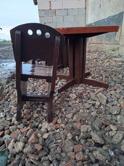 Masivní stůl a židle - 6