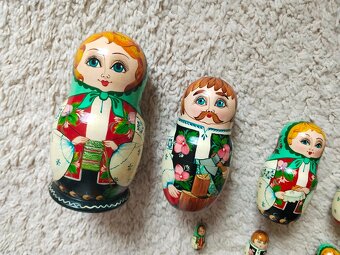 Matrjošky - dřevěná hračka, figurky, originál, z dedictvi - 6