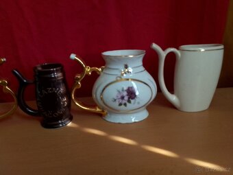 STARÉ PORCELÁNOVÉ LÁZENSKÉ POHÁRKY NEPOŠKOZENÉ 5 KUSŮ - 6