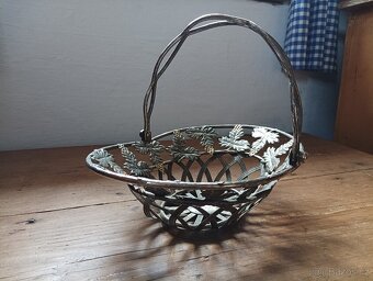 SECESNÍ KOŠÍK S KVĚTINOVÝMI MOTIVY - FRANCIE - 6