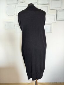 Vlněný dlouhý černý svetr / šaty - 6