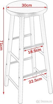 WOLTU BT17hei Barový stůl+BH130hei-2 Sada 2 barových židle - 6