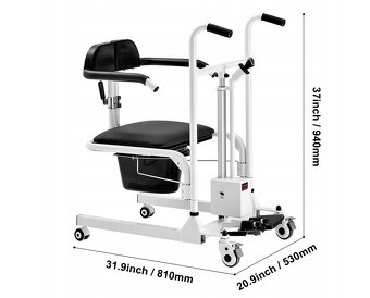 NOVÉ NEPOUŽITÉ Elektrické toaletní křeslo / židle VEVOR - 6