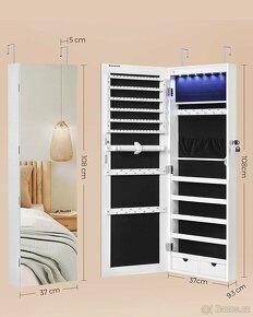 Nová závěsná šperkovnice se zrcadlem a led osvětlením - 6