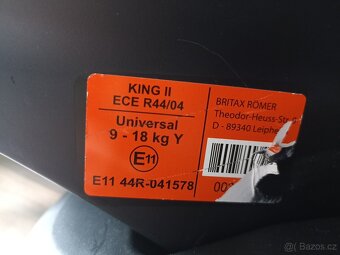 Autosedačka Britax Romer King II, 9-18kg - 6