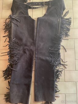 Kožené černé téměř nové CHAPSY vel. S - 6