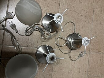 2x malá stolní lampička, nerez a sklo - 6