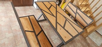 Stůl a dvě lavice Neexistuje stejný - 6