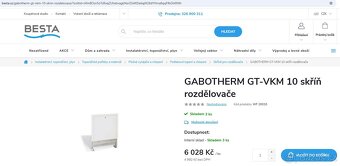 skříňka rozdělovače - plechový rozvaděč pod omítku Gabotherm - 6