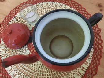 Konvička smaltovaná , háčkovaná dečka - 6