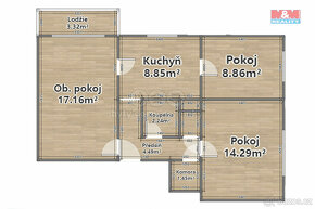 Prodej bytu 3+1+B+G, 67 m², Kadov - 6