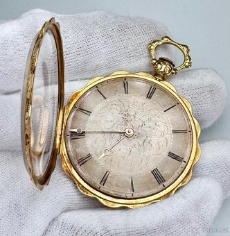 VZÁCNÉ 18K ZLATÉ KAPESNÍ KLÍČOVKY DUCHENE GENEVE S ETUI - 6