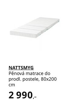 IKEA SUNDVIK dětská rostoucí postel+lamele+matrace -TOP stav - 6