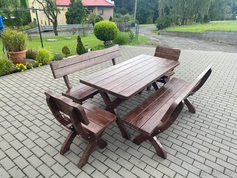 Zahradní posezení stůl a lavice - 6
