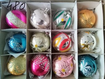 Staré, vánoční ozdoby -baňky-panáčci-korálkové, starožitné - 6