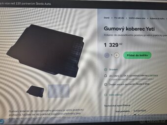 Gumový koberec - originál Škoda Yeti - 6