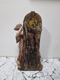 Art deco Figurální hodiny u kašny - 6