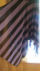 Černo fialové pruhované šaty bez ramínek vel 40 - 6