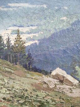 obraz KRKONOŠE, olej, sign. Karel Laube - 6