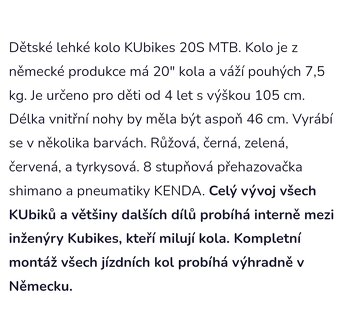 Dětské kolo Kubikes vel. 20 - 6